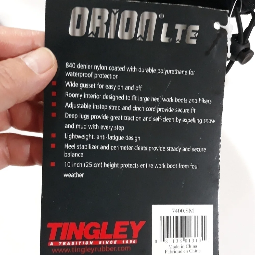 Orion LTE Tingley New Overshoe Waterproof Black Unisex Size S/M